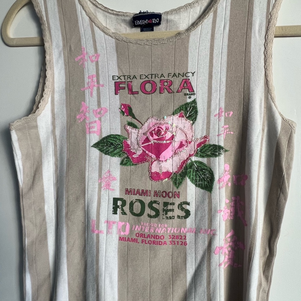 Vintage Limited Too roses tank